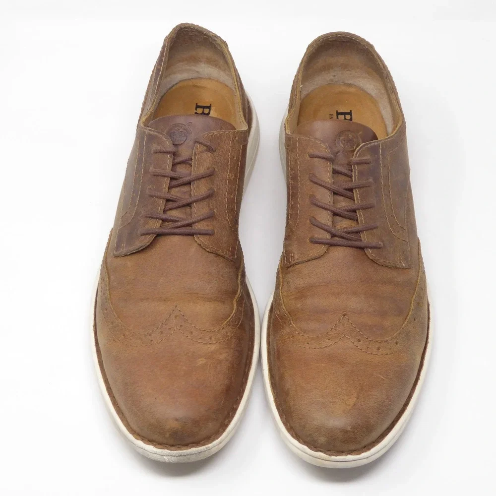 Born Tobias Mens Oxford Shoes Brown Leather Wingtip Lace Up 13